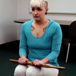 Devon waits nervously with the paddle - Spanking M/F – Devon Spanked for Multiple Infractions